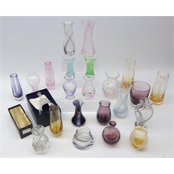  Collection of Caithness glass vases, boxed Caithness Royal Wedding Bell and other similar glassware   