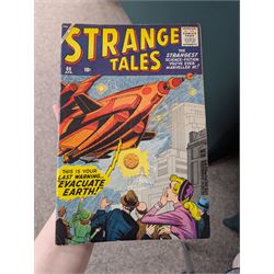 Fifty-six Marvel Silver Age 'Strange Tales' comic books, spanning years 1959-1966, comprising issues #68, #91, #94, #96, #100, #101, #106, #108, #113, #115, #116, #119, #121, #122, #124-#149, including some duplicates