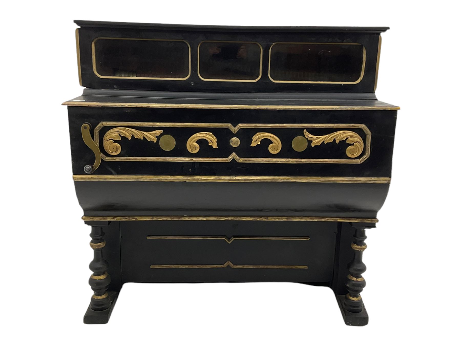 Luis Casali - Late 19th century Spanish barrel organ in ebonised and gilded case