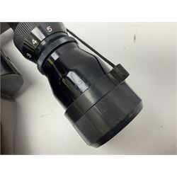 Weihrauch model HW 77 K  .22 air rifle with under lever action, beech stock with chequered pistol grip and Tasco WA39x40-1 scope, serial no.1283661 L102cm overall NB: AGE RESTRICTIONS APPLY TO THE PURCHASE OF THIS LOT