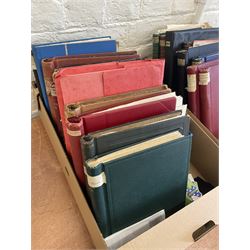 Great British and World stamps, including Queen Elizabeth II mint decimal, greetings booklets, South Africa, United States of America, first day covers, etc, in three boxes