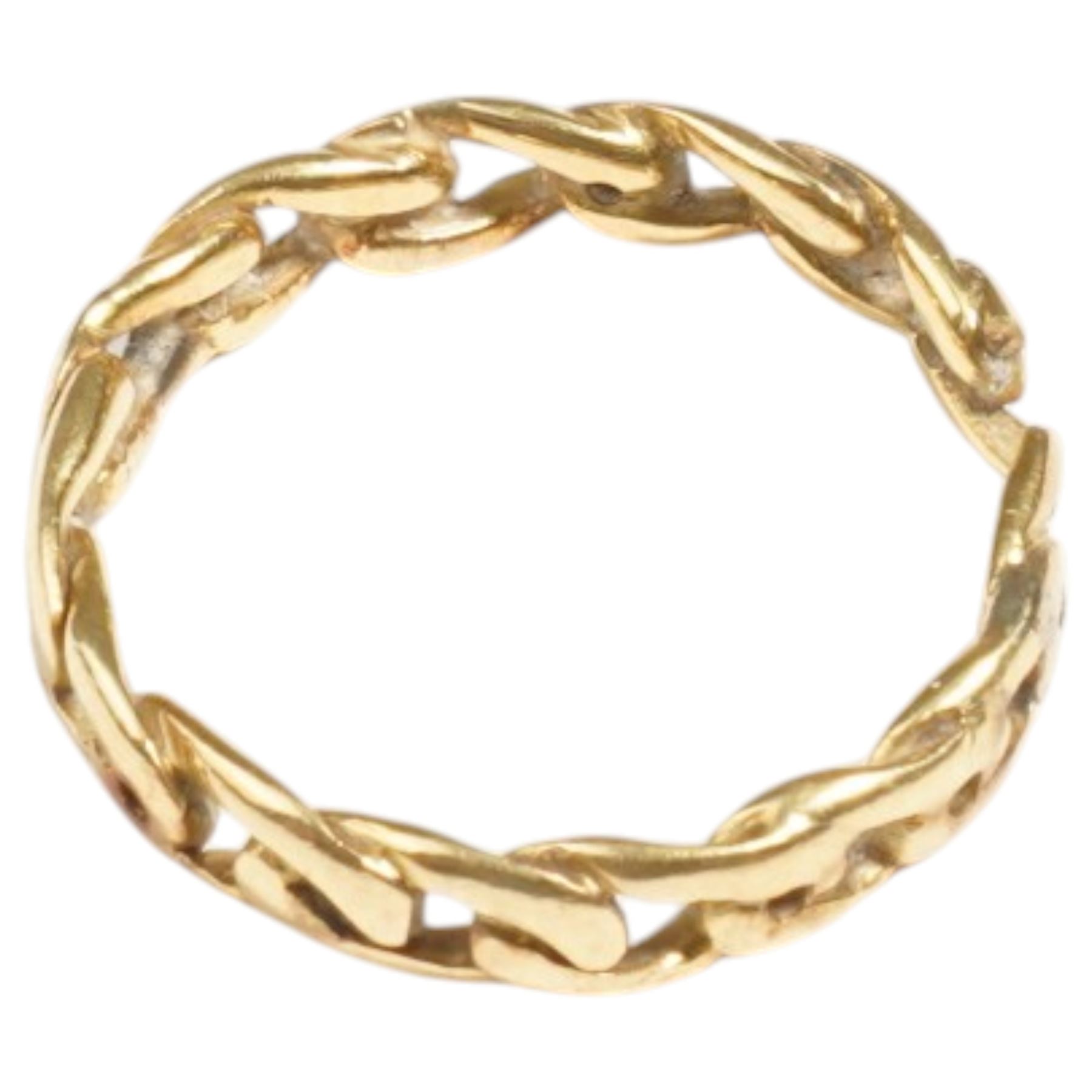 18ct gold chain link ring