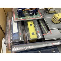 Corgi The Original Omnibus Company/Bus Operators in Britain - seventeen die-cast models of buses and coaches, predominantly limited edition; all in perspex display cases (17)