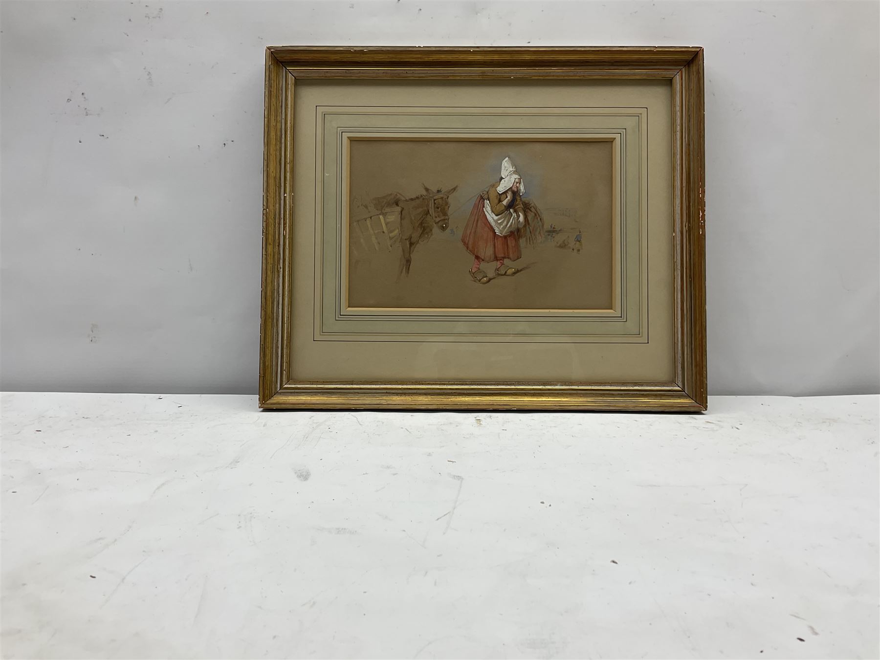 John Frederick Lewis (British 1805-1876): Spanish Woman with a Donkey, watercolour heightened in white over pencil unsigned 16cm x 25cm
Provenance: East Yorkshire private collection; Sir John & Lady Witt, their estate sale Sotheby's 19th February 1987 Lot 152
Literature: Major General Michael Lewis, John Frederick Lewis RA, 1978 p.73 No.250