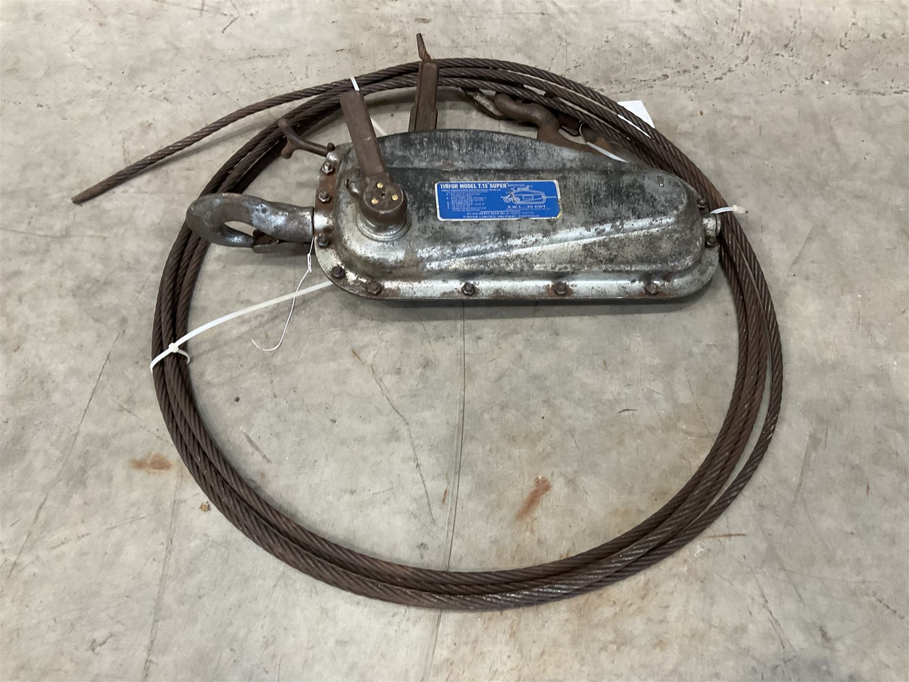 Tirfor model T.13 super winch, with steel rope