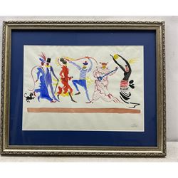 Andre Derain (French 1880-1954): Carnival Figures, watercolour signed with studio stamp 29cm x 41cm