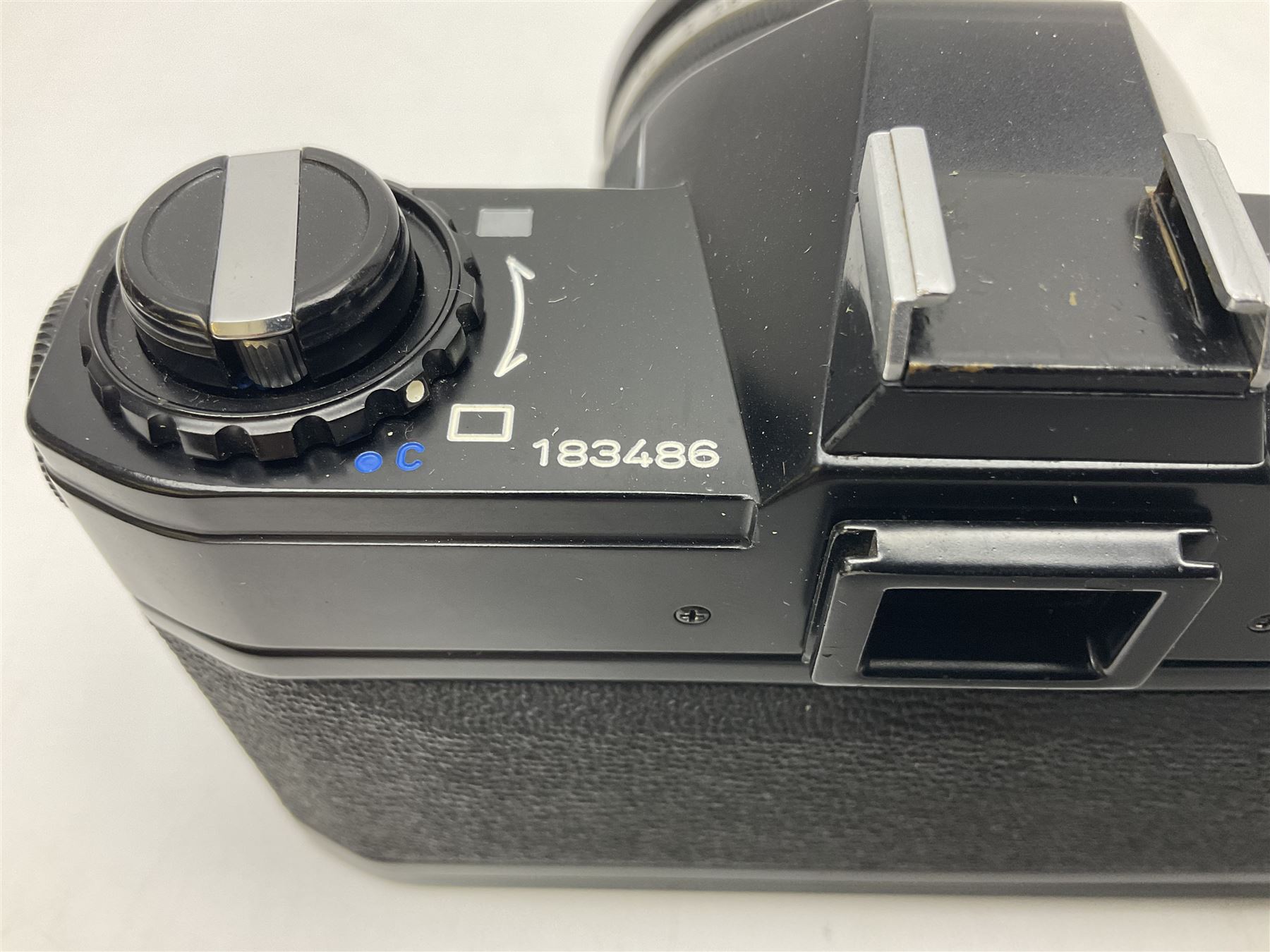 Canon QL Pellix camera body, serial no. 807468, with 'Canon FL 58mm 1:1.2' lens, serial no. 60185