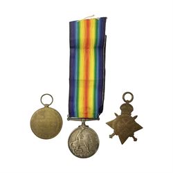 Trio of WWI medals comprising British War Medal, Victory Medal and 1914-15 Star named to T4-036584 DVR. J. Ashby A.S.C