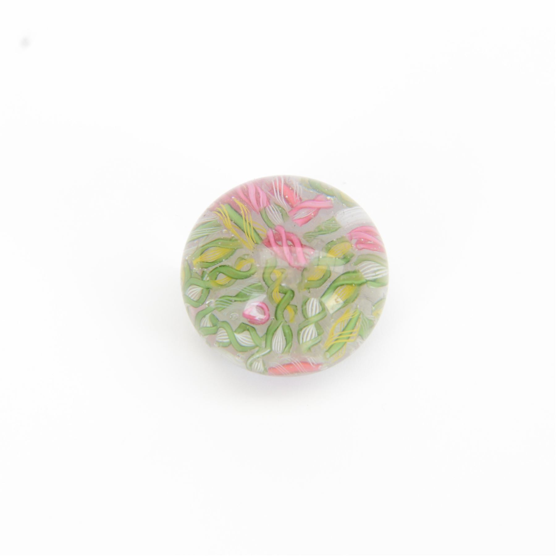 Nine miniature milleifiori paperweights including an example with twisted canes 