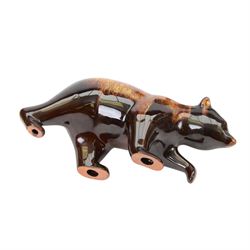 Blue Mountain Pottery, large tiger, together with two dolphins and two brown bears 