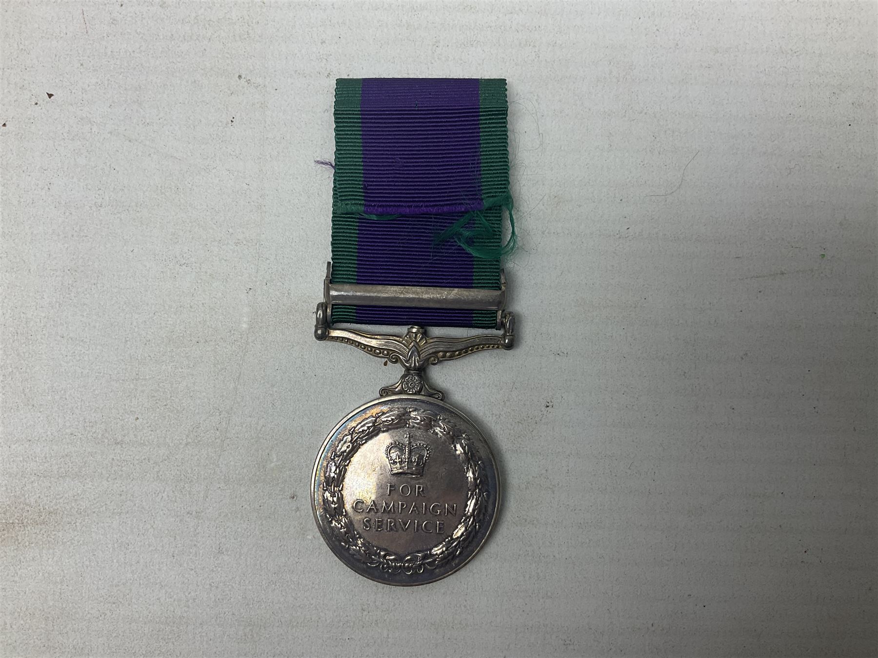 Elizabeth II General Service Medal with Northern Ireland clasp awarded to 24197417 Pte. S.P. Moylan R. Anglian; with ribbon