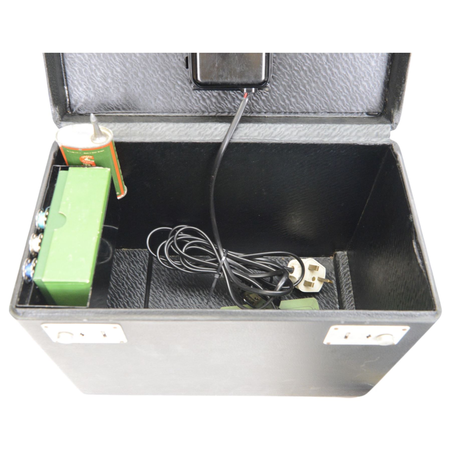 Singer 221K electric sewing machine, with case and accessories