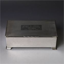1940s silver mounted cigarette box | Silver