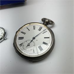 Victorian silver pocket watch and a large collection of costume jewellery and watches