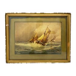 After Frederick James Aldridge (British 1850-1933): Ships at Sea, chromolithograph 36cm x 53cm
