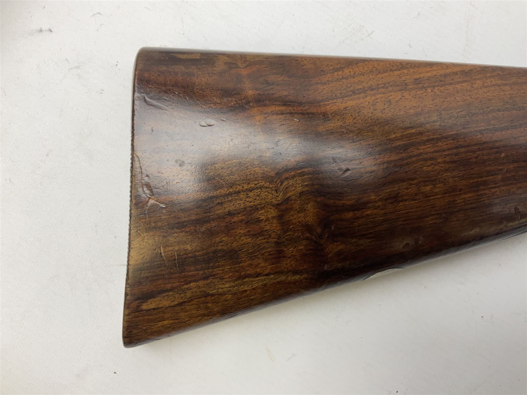 Smith Midgley Bradford 12-bore side-by-side double barrel side-lock ejector shotgun with 71cm barrels, engraved action with patented top lever, ivy leaf fences and top safety, walnut stock with chequered grip and fore-end, serial no.62409 to barrels and 1481 to action, L115cm overall SHOTGUN CERTIFICATE REQUIRED