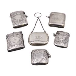 1920s silver miniature purse, engraved w
