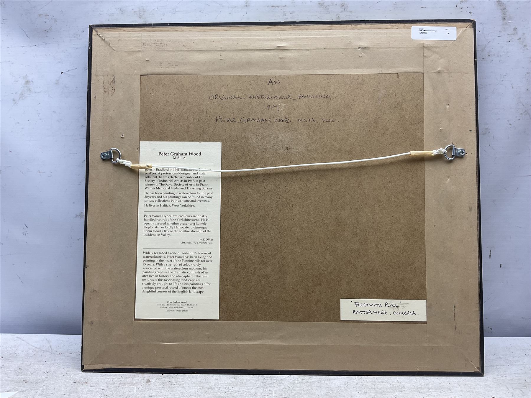 Peter Graham Wood (Yorkshire 1941-): 'Fleetwith Pike - Buttermere Cumbria', watercolour signed, titled verso 20cm x 26cm 