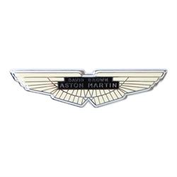 Aston Martin David Brown enamel and chrome wings badge, L12cm