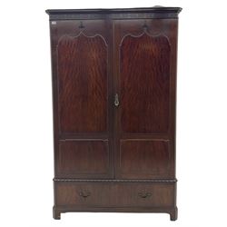 Early 20th century mahogany double wardrobe, and matching dressing table with swing mirror