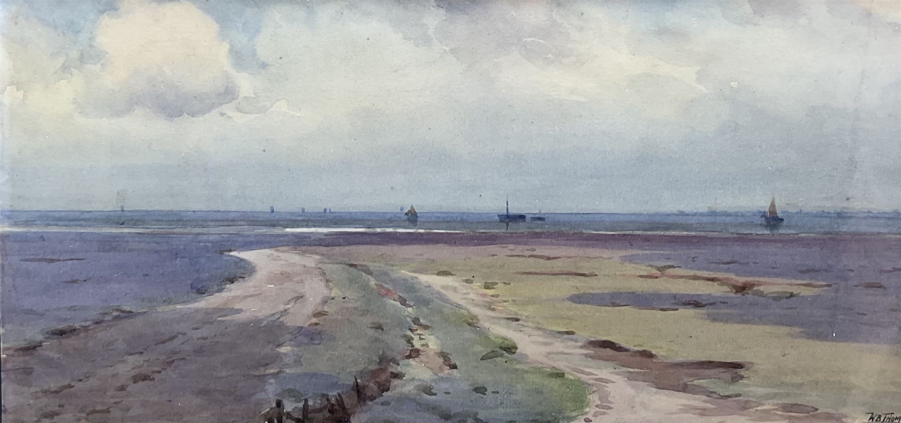 William Bartol Thomas (British 1877-1947): Low Tide, watercolour signed 14cm x 28cm