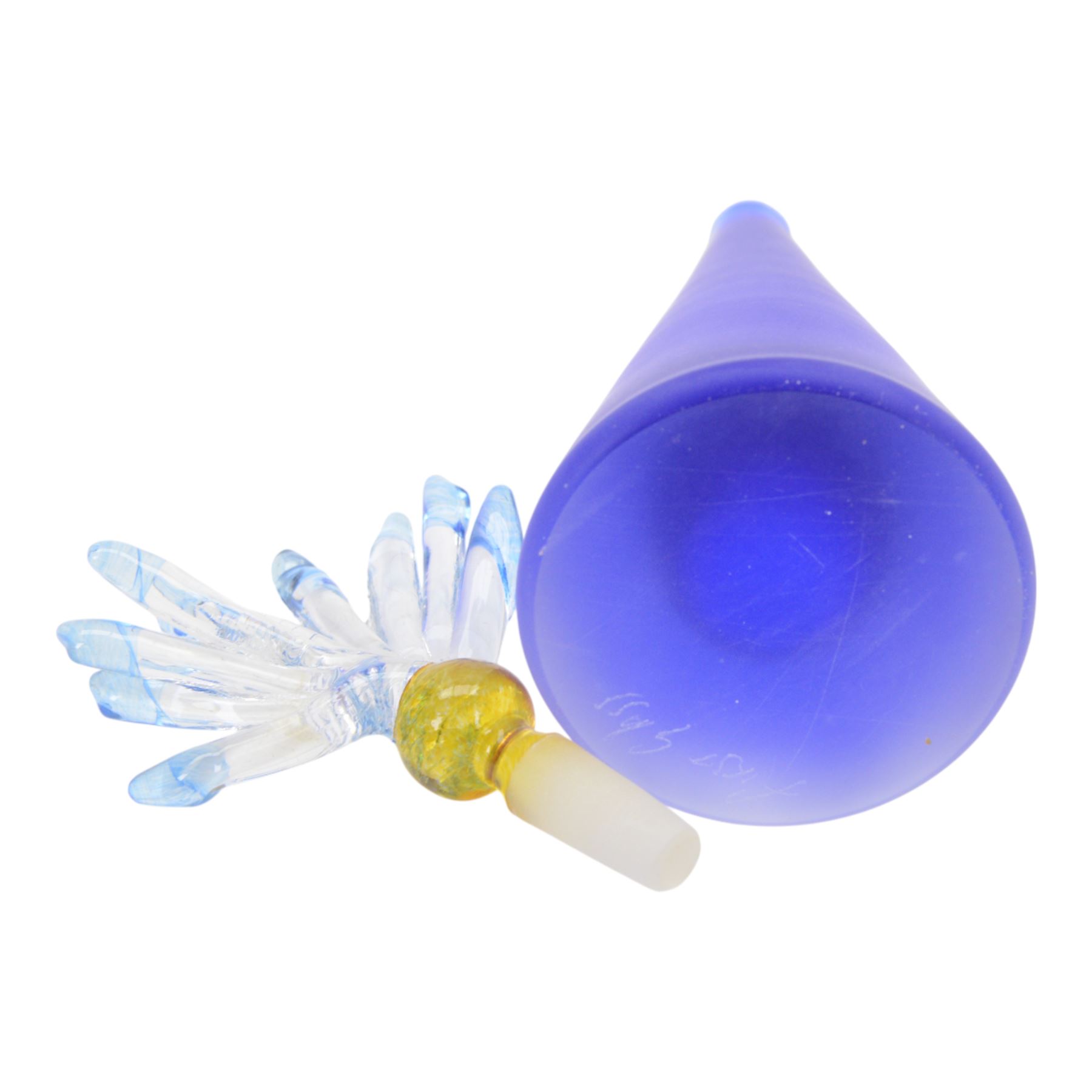 Bob Crooks (1956-) for First Glass, three glass scent bottles and stoppers, largest H24cm