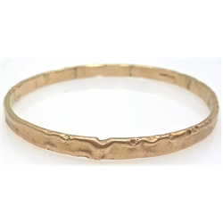  9ct rose gold bangle, Sheffiled 2016, approx 18.6gm  