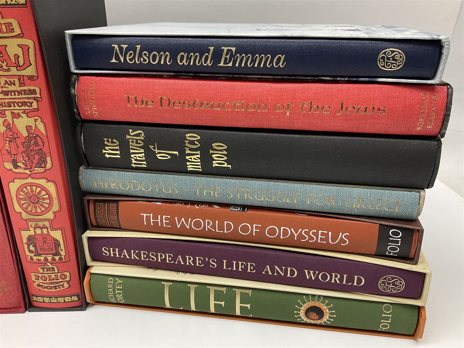 Folio Society - nineteen volumes including Life, The Dead Sea Scrolls, The World of the Odysseus, The Trial of the Templars, etc