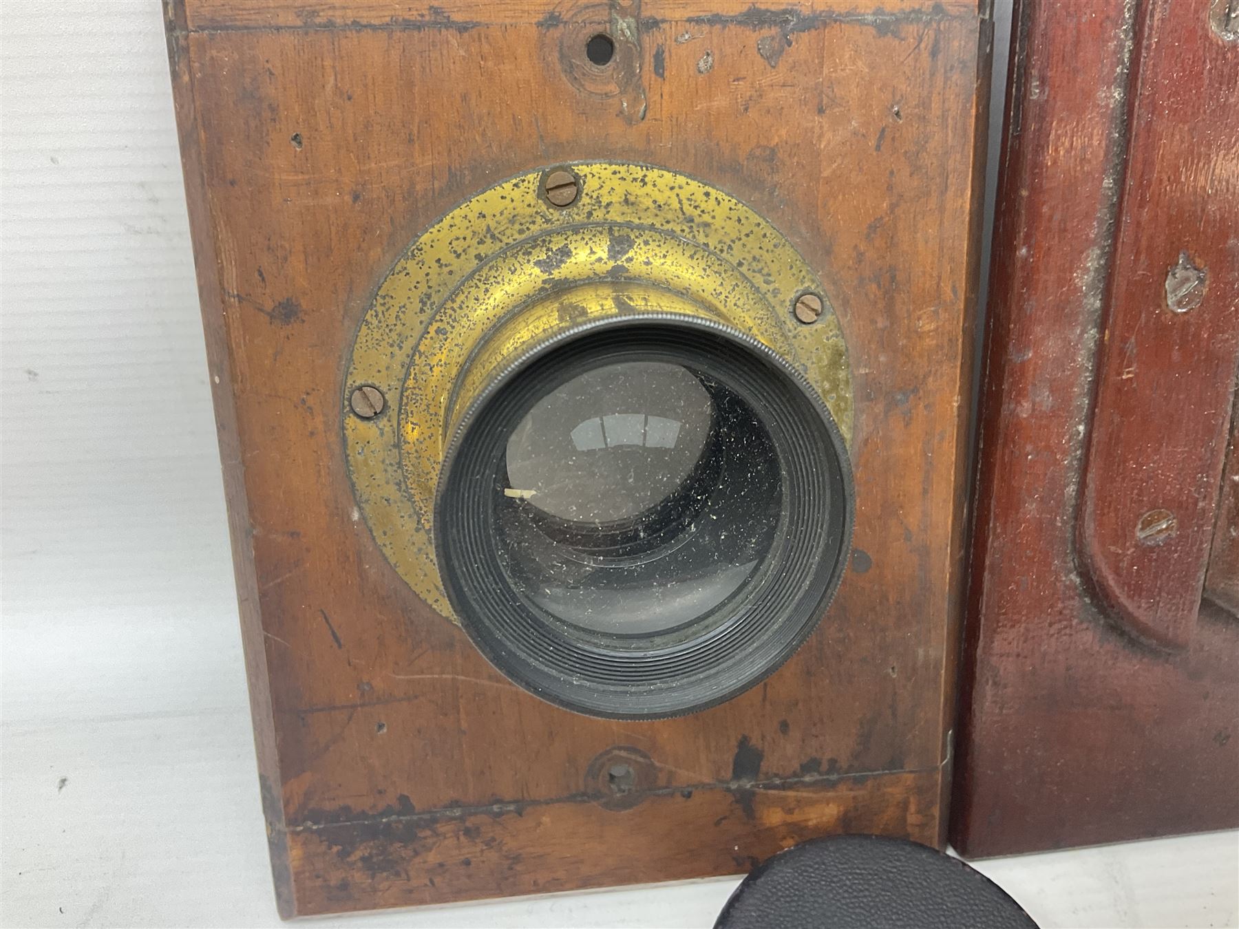 Selection of Brass Camera Lenses, to include Ross London lens 8 1/2 x 6 1/2, Beck Symmetrical lens, etc together with lens holders 