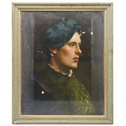 James Doyle Penrose (Irish 1862-1932): Portrait of a Young Renaissance Man, oil on canvas signed verso 53cm x 43cm