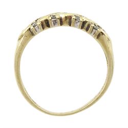 9ct ring diamond crossover ring, hallmarked
