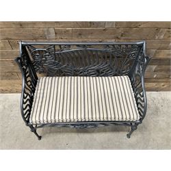 Richard Bawden (1936-2024); - Cat design painted cast iron garden bench