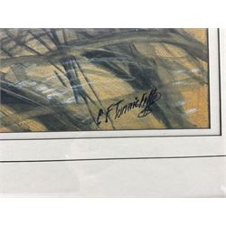 Charles Frederick Tunnicliffe (British 1901-1979): Barn Owl, watercolour gouache charcoal and pencil signed, a preparatory sketch for a larger painting 43cm x 66cm
Provenance: private collection; with Park Lane Galleries, Poynton, Cheshire