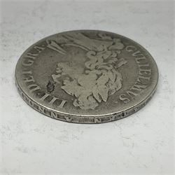 King William III 1696 silver crown coin