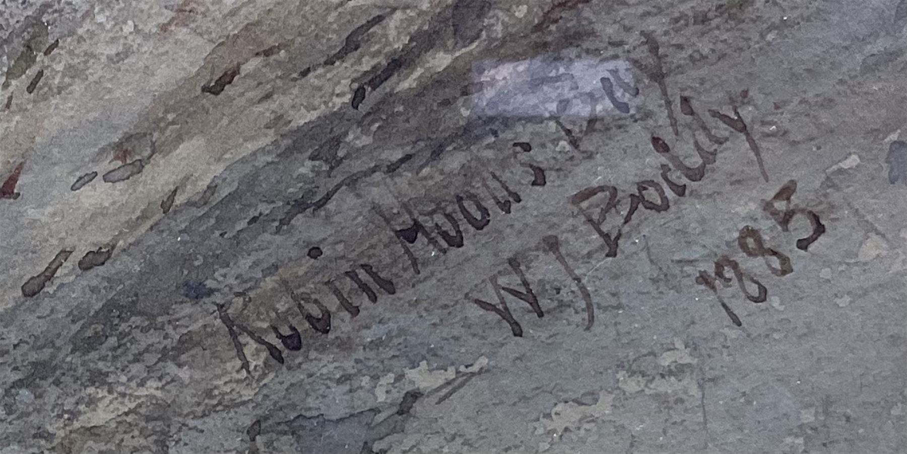 William James Boddy (British 1832-1911): 'Robin Hoods Bay', watercolour signed titled and dated 1885, 47cm x 33cm