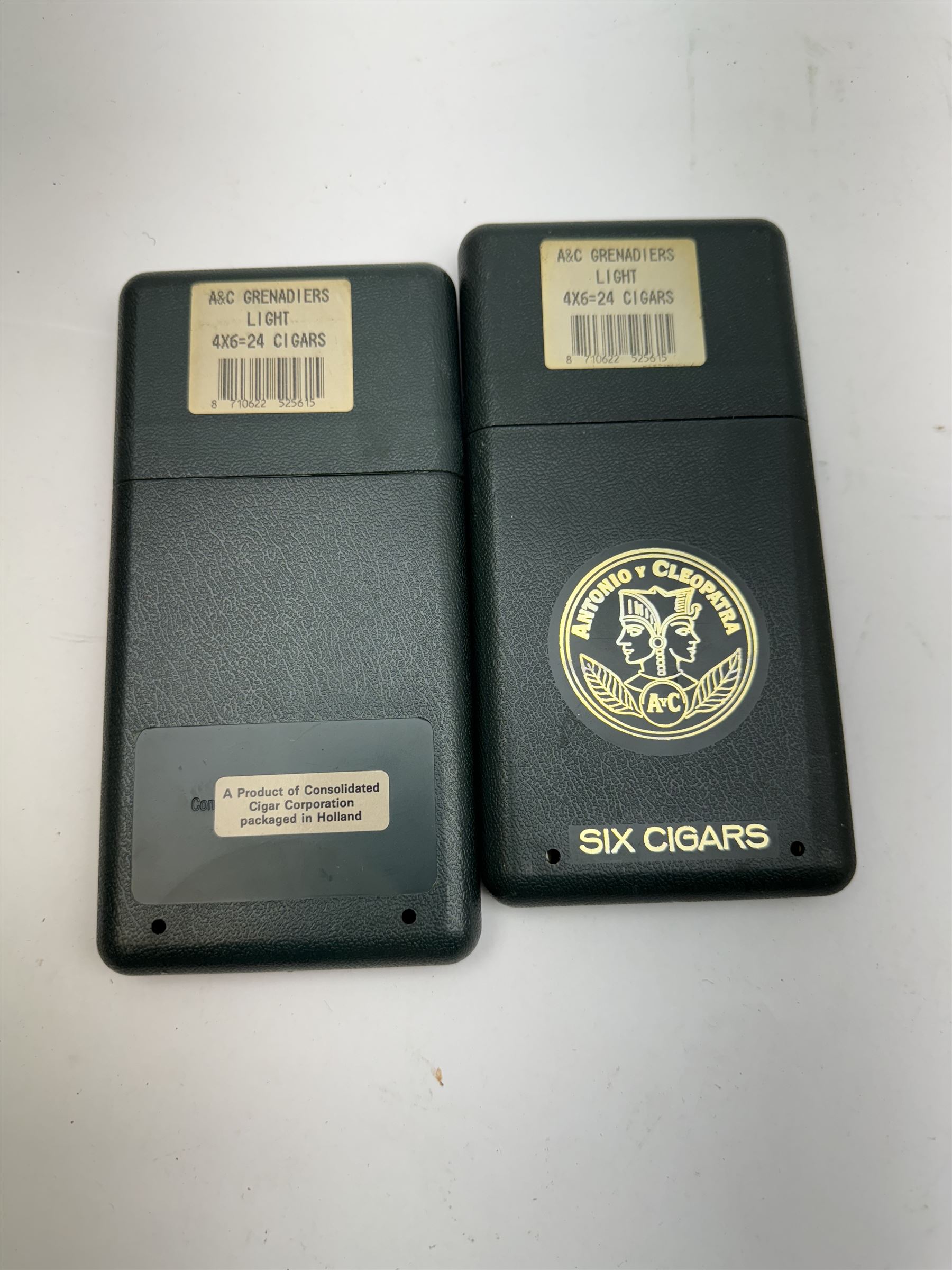 Box of Henri Wintermans Half Corona cigars, together with a collection of lighters, including Ronson, Calibri and Mosda examples, contained within an empty Dannemann Brasil cigar box and other smoking related collectables