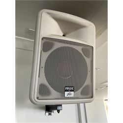 Disco equipment - Four Peavey Impulse 1012 2000W speakers, two Polaris disco lights, two stainless disco lights, laser light and disco ball- LOT SUBJECT TO VAT ON THE HAMMER PRICE - To be collected by appointment from The Ambassador Hotel, 36-38 Esplanade, Scarborough YO11 2AY. ALL GOODS MUST BE REMOVED BY WEDNESDAY 15TH JUNE.