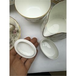 Minton Spring Bouquet pattern part tea and dinner service, including six dinner plates, six side plates, two covered dishes etc, together with Minton Marlow pattern part tea service  