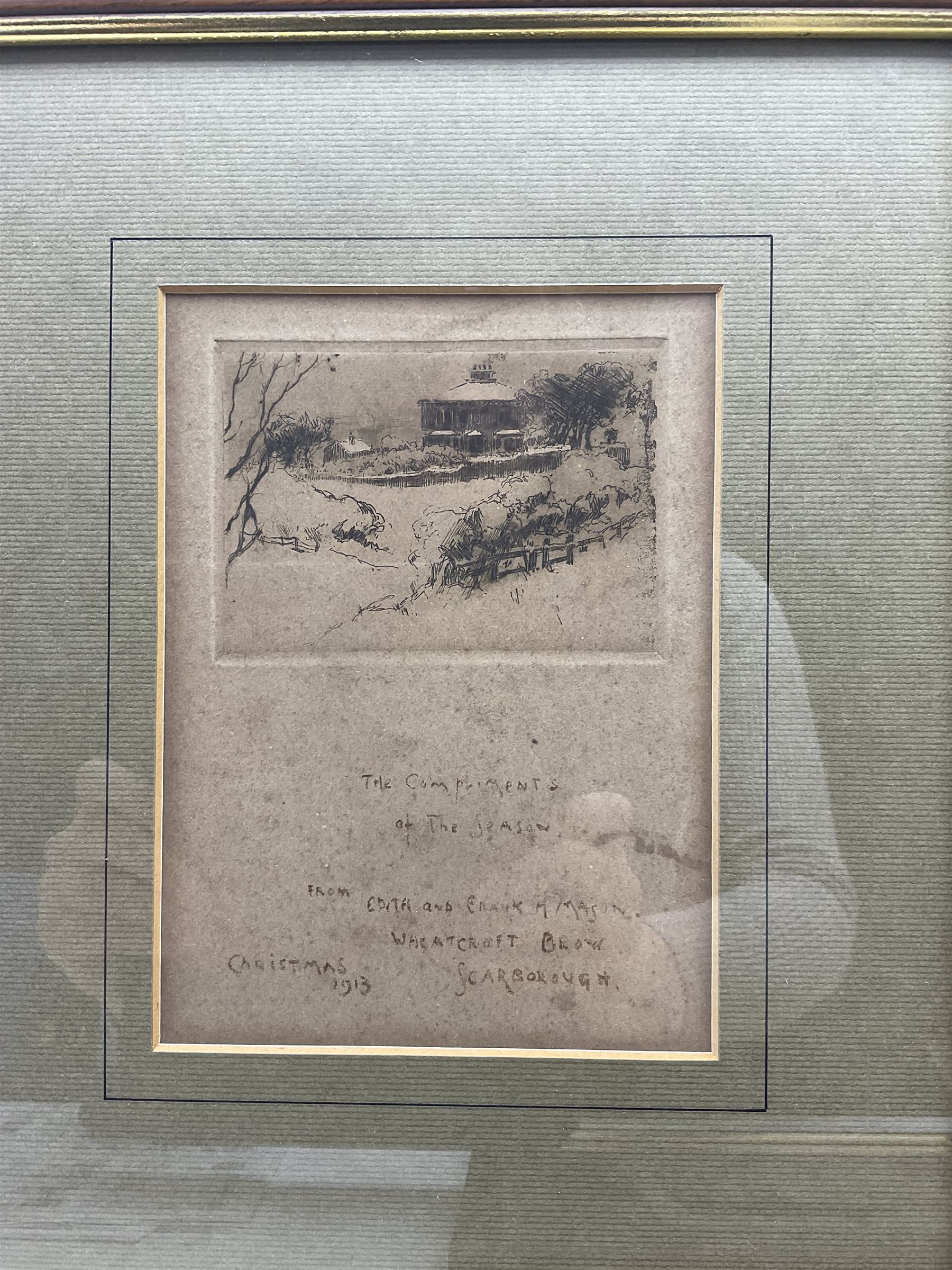 Frank Henry Mason (Staithes Group 1875-1965): Yorkshire Views - including 'Whitehall - Whitby', set of three etchings each bearing inscription, max 7cm x 10cm (3)