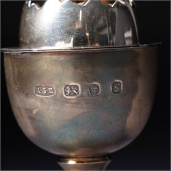 Anthony Gordon Elson -  Elizabeth II limited edition novelty silver and silver gilt surprise egg, the cup holding a gilt lined egg, bayonet opening to reveal two bunnies 4/200  H11cm London 1981