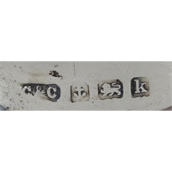 Edwardian silver three branch epergne by Cohen & Charles, Birmingham 1909 and two other silver specimen vases by Sydney & Co, Birmingham 1915