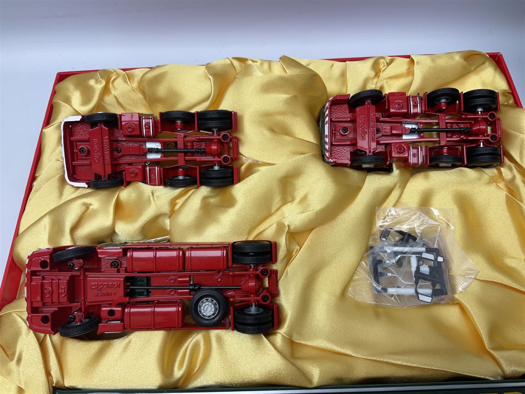 Corgi Eddie Stobart - two limited edition sets; CC99155 'Scania @ Stobart'; and CC86610 'The Eddie Stobart Story'; both boxed (2)