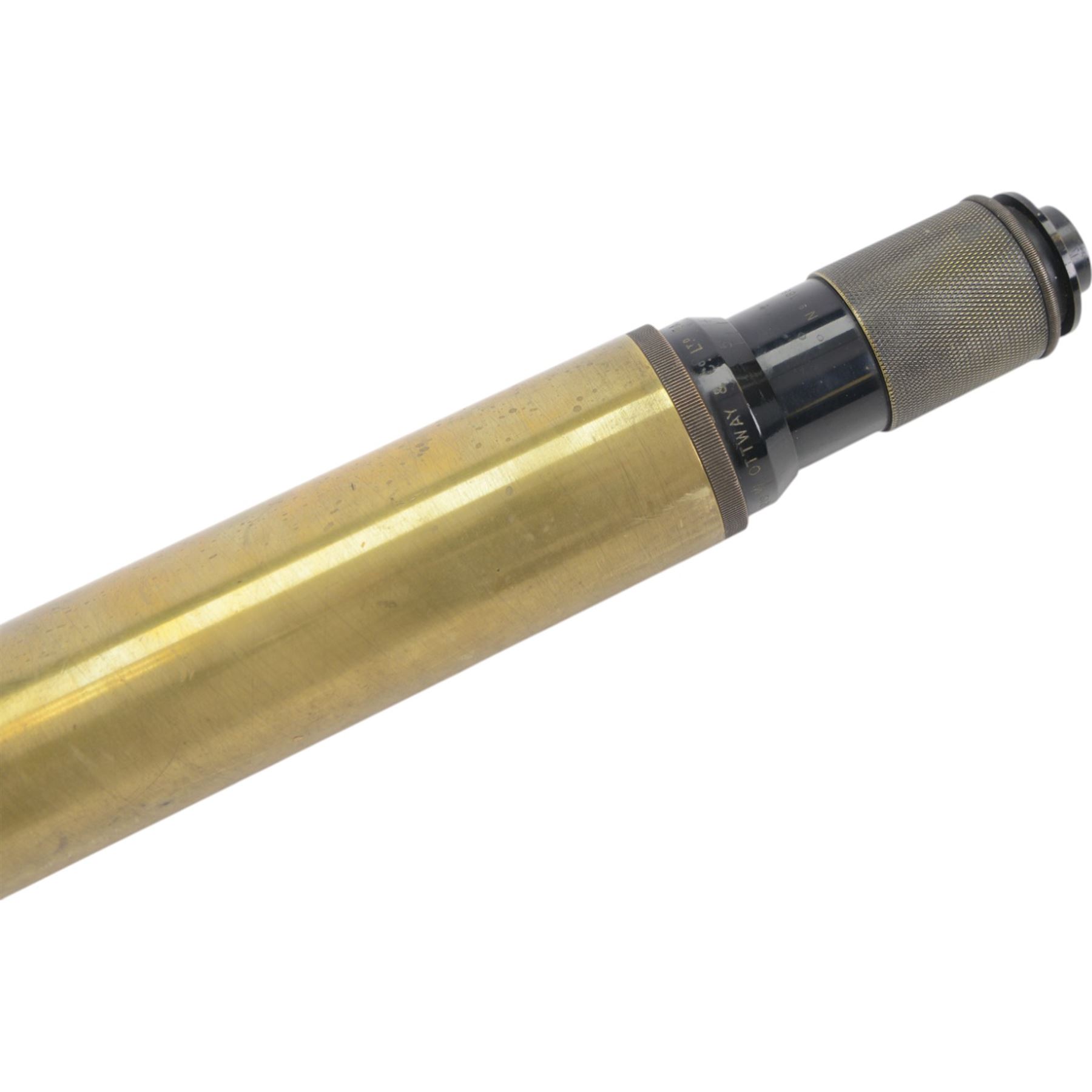  Ottway & Co military sighting scope in a case inscribed 'W.Ottway & Co Ltd 1916 Power 6', together with another Ottoway sighting scope 