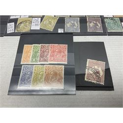Australian stamps with various Kangaroo issues including used two pounds, King George V Silver Jubilee and other issues etc, housed on stockcards 