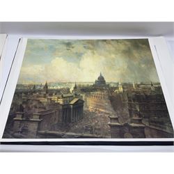 Large poster entitled 'Crests and Badges of the British Army in Daily Use 56 x 86cm; together with twenty-five colour prints of military interest including Crimean War, Boer War, WW2 etc; various sizes; all unframed