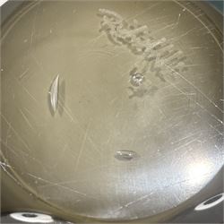 Richie Alli; Diamond cut green glass sculpture, signed to the base, H26cm