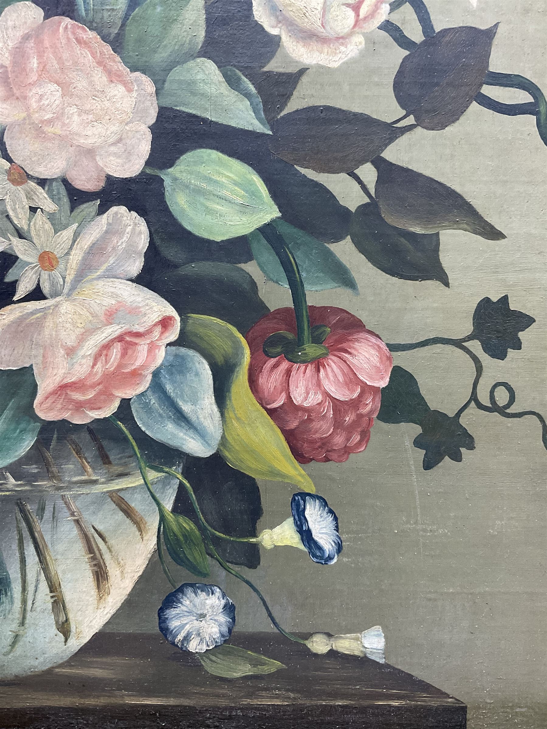 Dutch School (18th/19th century): Still Life of Flowers in a Vase, oil on canvas signed with monogram 90cm x 70cm