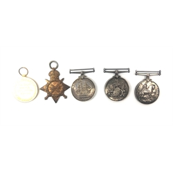  Group of five Naval medals comprising China 1900 to A E Doidge. A.B. H.M.S.Undaunted, Geo V.Long Service to 157107 A.E.Doidge P.O 1CL. H.M.S. Diana,  WW1 trio to 157107 A.G.Doidge P.O. R.N.   