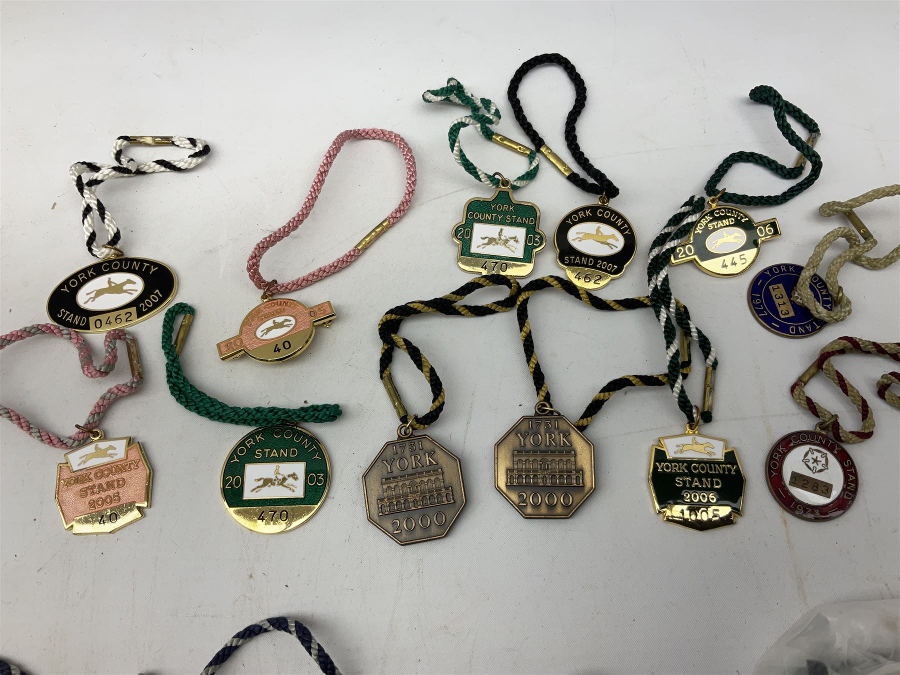 Thirty nine enamelled horse racing badges, to include badges from York, Ripon, Beverley Goodwood etc