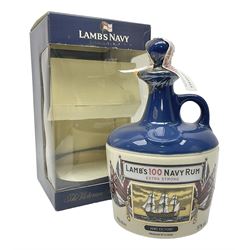 Lamb's 100 navy rum, 750ml, 57% vol, in a 'HMS Victory ceramic flagon and original box 